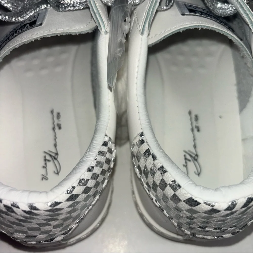 Vintage Havana Sneakers White Silver Shimmer Star Slip On Carla Women’s Size 8.5